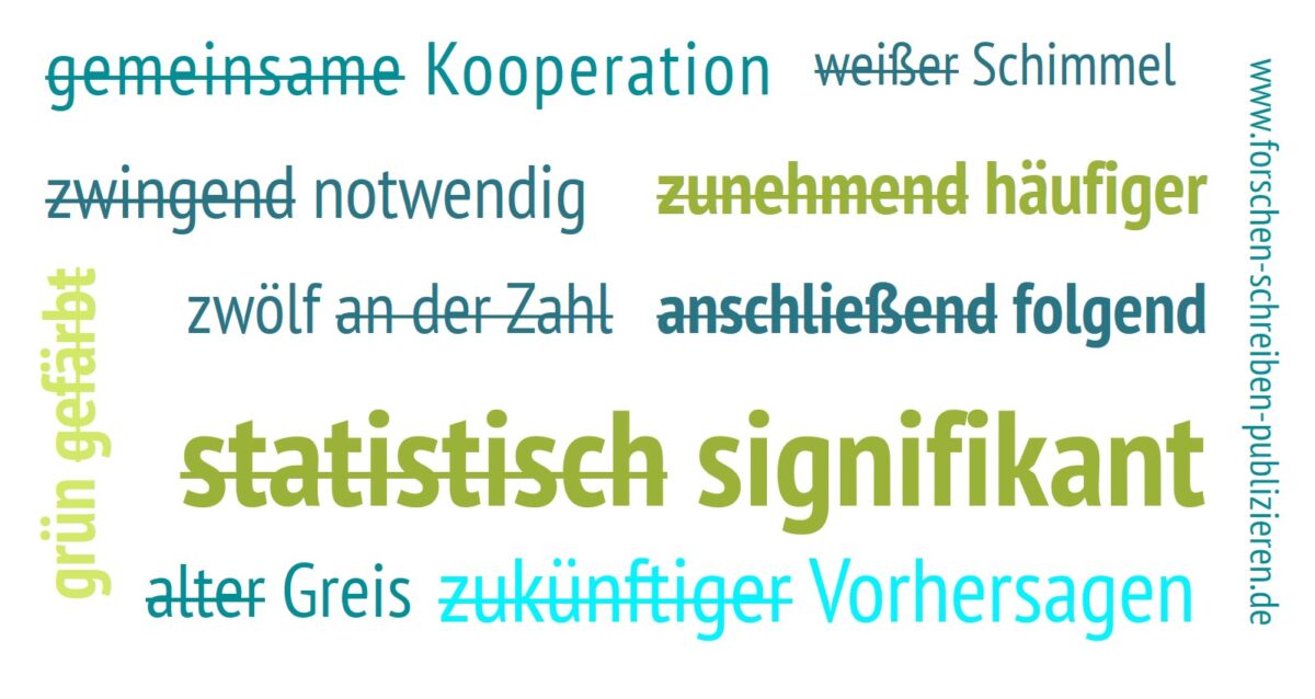 Da wissenschaftliches Schreiben sehr prägnant sein sollte, muss man auf Sinnverdoppler verzichten.